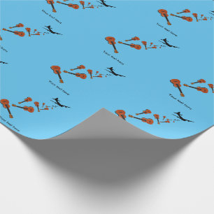 Papier Cadeau Avion larguant Ukuleles