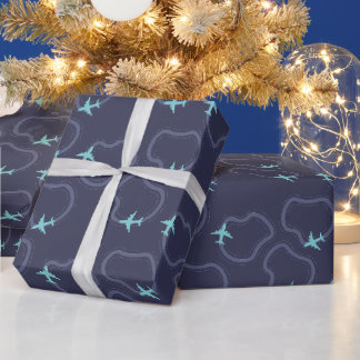 Papier Cadeau Avion minimaliste 