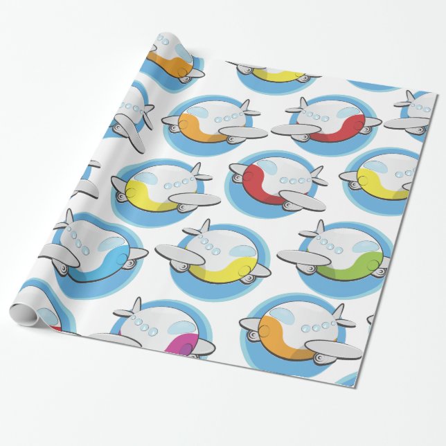 Papier Cadeau Avions Jouets (Déroulé)