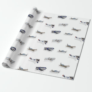 Papier Cadeau Avions vintages de vol
