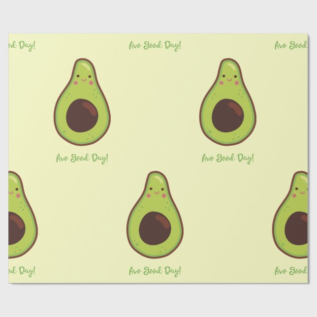 Papier Cadeau Avo Good Day Punny Avocado (Plat)