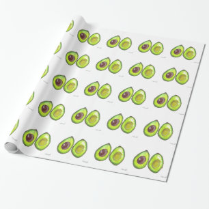 Papier Cadeau Avocado fruits verts Vega motif de légumes aliment