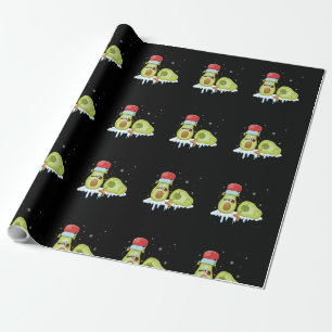 Papier Cadeau Avocado Joyeux Noël Vega Pajama Santa Hat Fun
