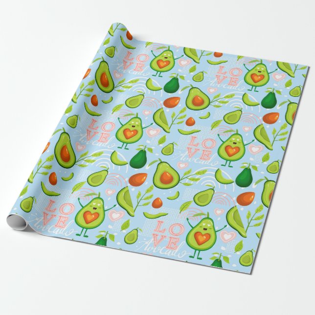 Papier Cadeau Avocado Wrapping Paper (Déroulé)
