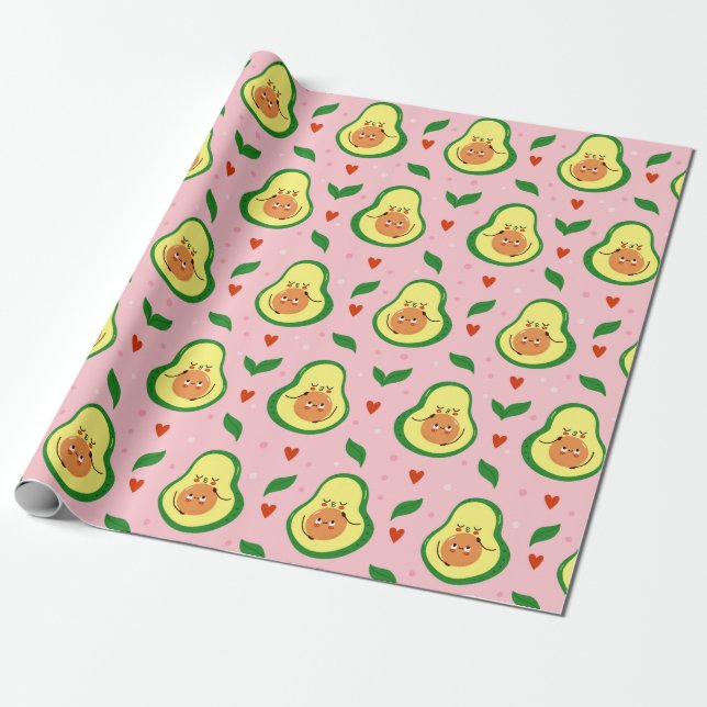 Papier Cadeau Avocado Wrapping Paper (Déroulé)