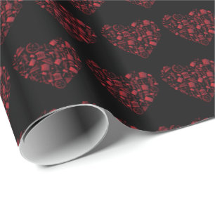Papier Cadeau Avocat Cœur Rouge - Amour Loi Art Grunge