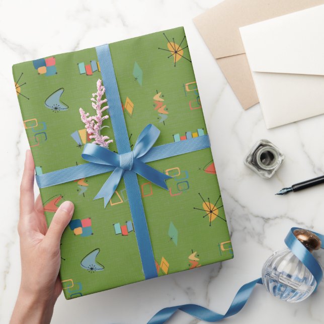 Papier Cadeau Avocat Texturé Moderne du Milieu du Siècle (Cadeaux)