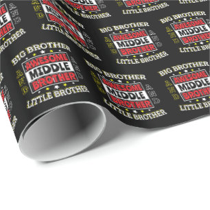 Papier Cadeau Awesome Middle Brother - est grand et petit