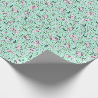 Papier Cadeau Axolotl en vert