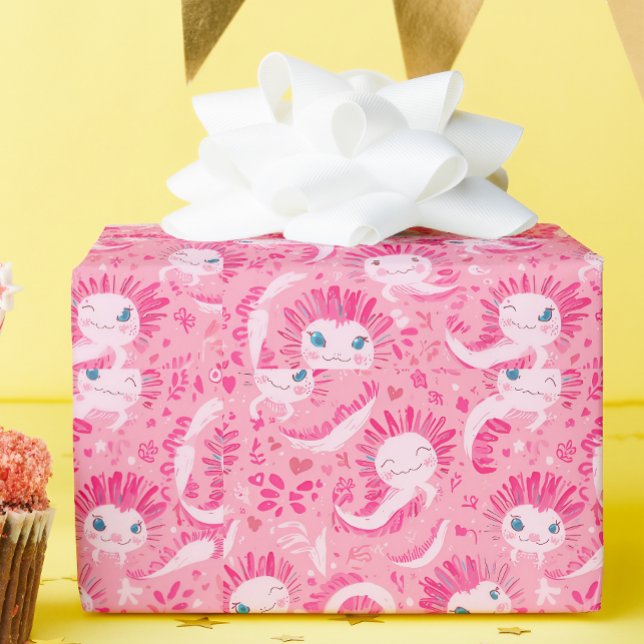 Papier Cadeau Axolotl gift wrap (Créateur téléchargé)