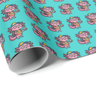 Papier Cadeau Axolotl nerd sarcastique je pose des questions sur