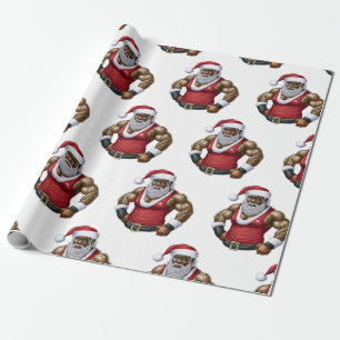 Papier Cadeau Ayez Un Melanin Noël Noir Père Noël