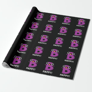 Papier Cadeau B Happy Funny Alphabet Pun Dark BG