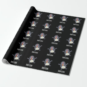 Papier Cadeau Bab-foon Drôle Baffon Baboon Pun Baboon Dark BG