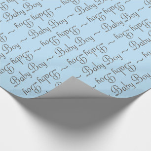 Papier Cadeau Baby Boy Enveloppe cadeau Brown-gris et bleu clair
