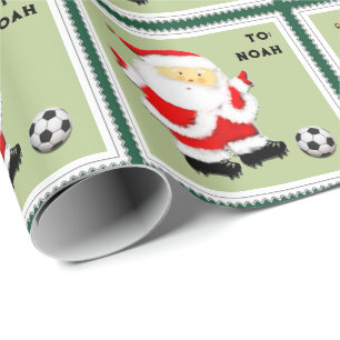 Papier Cadeau Baby Boy First Christmas Soccer Wrapper Paper