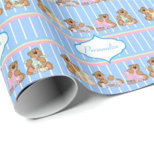 Papier Cadeau Baby Boy Nounours