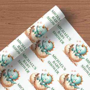Papier cadeau Baby Dino avec motif Éclosion immine