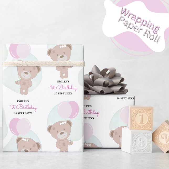 Papier Cadeau Baby Girl Teddy Bear (Créateur téléchargé)
