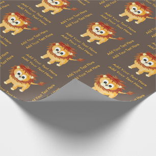 Papier Cadeau Baby Lion Cub Cute Enfants Anniversaire Personnali