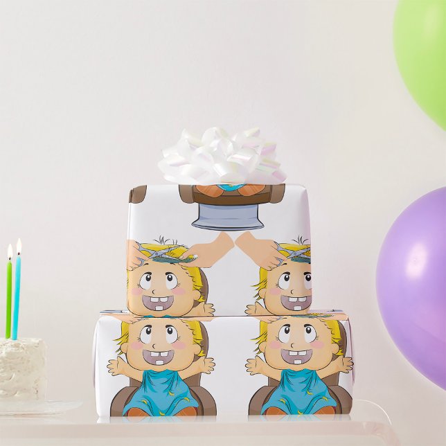 Papier Cadeau Baby Obtenir Coupe de cheveux amusant Enfants Barb (Créateur téléchargé)