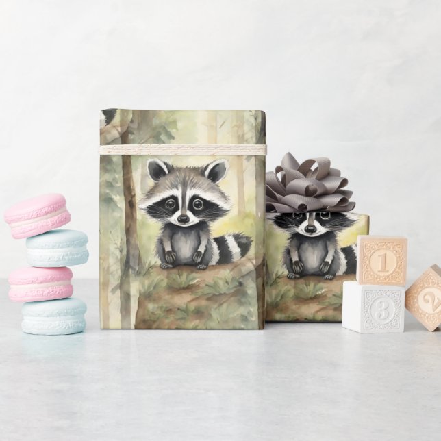 Papier Cadeau Baby Raccoon (Baby Shower)