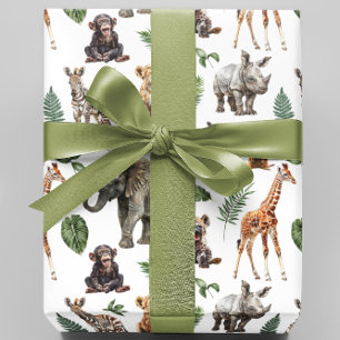 Papier Cadeau Baby Safari Animaux