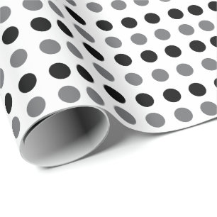 Papier Cadeau Baby shower à points gris noir Anniversaire