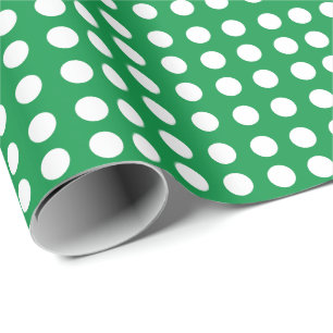 Papier Cadeau Baby Shower Anniversaire Point Vert Blanc