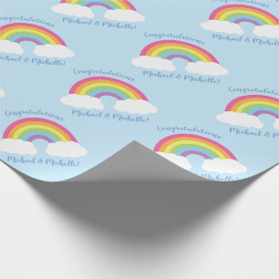 Papier Cadeau Baby shower arc-en-ciel