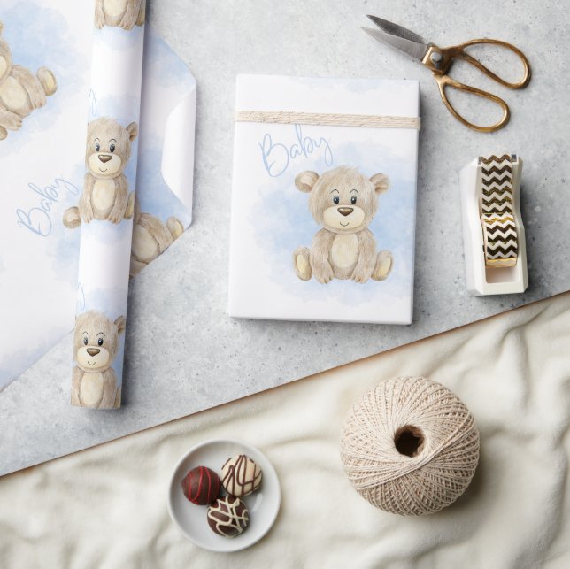 Papier Cadeau Baby shower Bébé Bébé Bébé bleu (Artisanat)