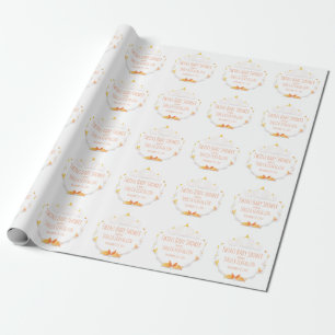 Papier Cadeau Baby shower blanc Citrouille Twins papier envelopp