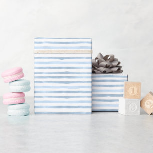 Papier cadeau Baby shower Bleu Bande