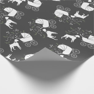 Papier Cadeau Baby shower Chien Boxer Chien Chien Chien Gris Pup