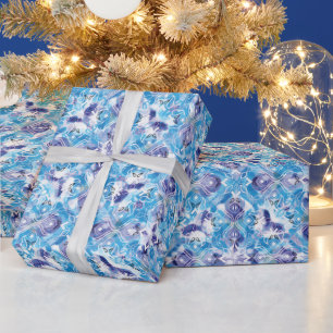 Papier Cadeau Baby-Shower Citron Jaune Bleu Côte Amalfitaine