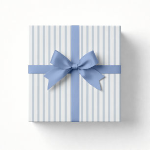 Papier Cadeau Baby shower classique bleu/blanc cassé rayé
