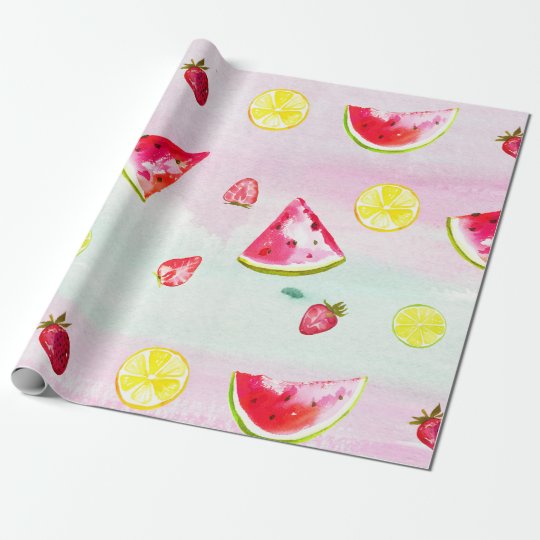 Papier Cadeau Baby shower coloré mignon de fruit d'été ...