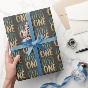 Papier Cadeau Baby shower coloré "Welcome Little One"