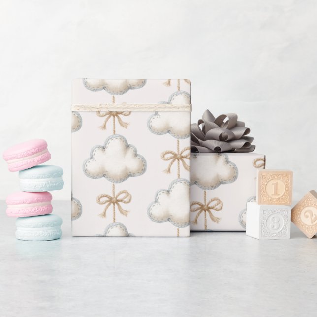 Papier Cadeau Baby Shower Cream Blue Cloud Nine (Baby Shower)