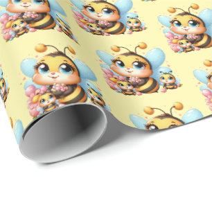Papier Cadeau Baby shower d'abeille