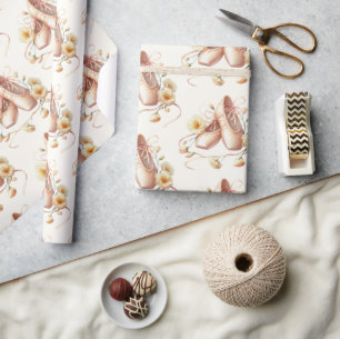 Papier Cadeau Baby shower d'aquarelle florale de Ballerina