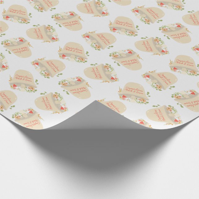 Papier Cadeau Baby shower de champignons des bois (Coin)
