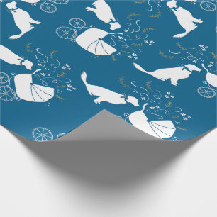 Papier Cadeau Baby shower de Chien d'or Blue Boy