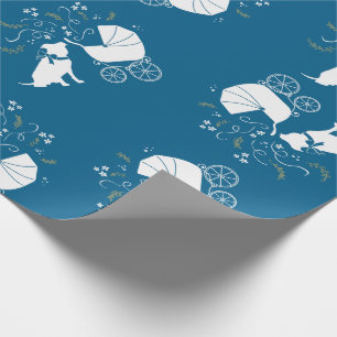 Papier Cadeau Baby shower de chien taureau Pit