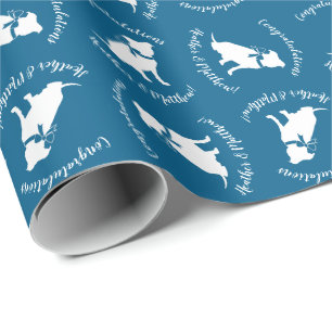 Papier Cadeau Baby shower de chien taureau Pit
