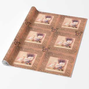 Papier Cadeau Baby shower DE FILLES ROSES, BETTERFLILS, ESCALIER