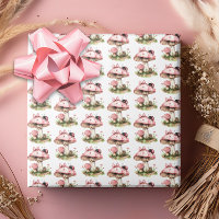 Baby shower de la coccinelle rose et des champigno