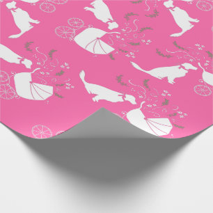 Papier Cadeau Baby shower de la fille rose de Golden Retriever