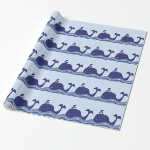 Papier Cadeau Baby shower de la marine Blue Whale