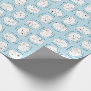 Papier Cadeau Baby shower de l'ours polaire Garçon bleu hiverna
